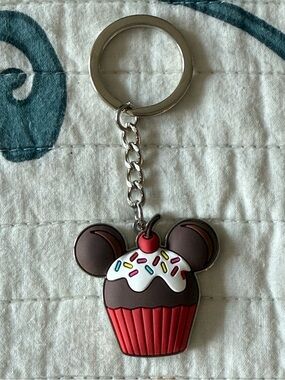 Disney Mickey Red Cupcake Keychain- NWOT